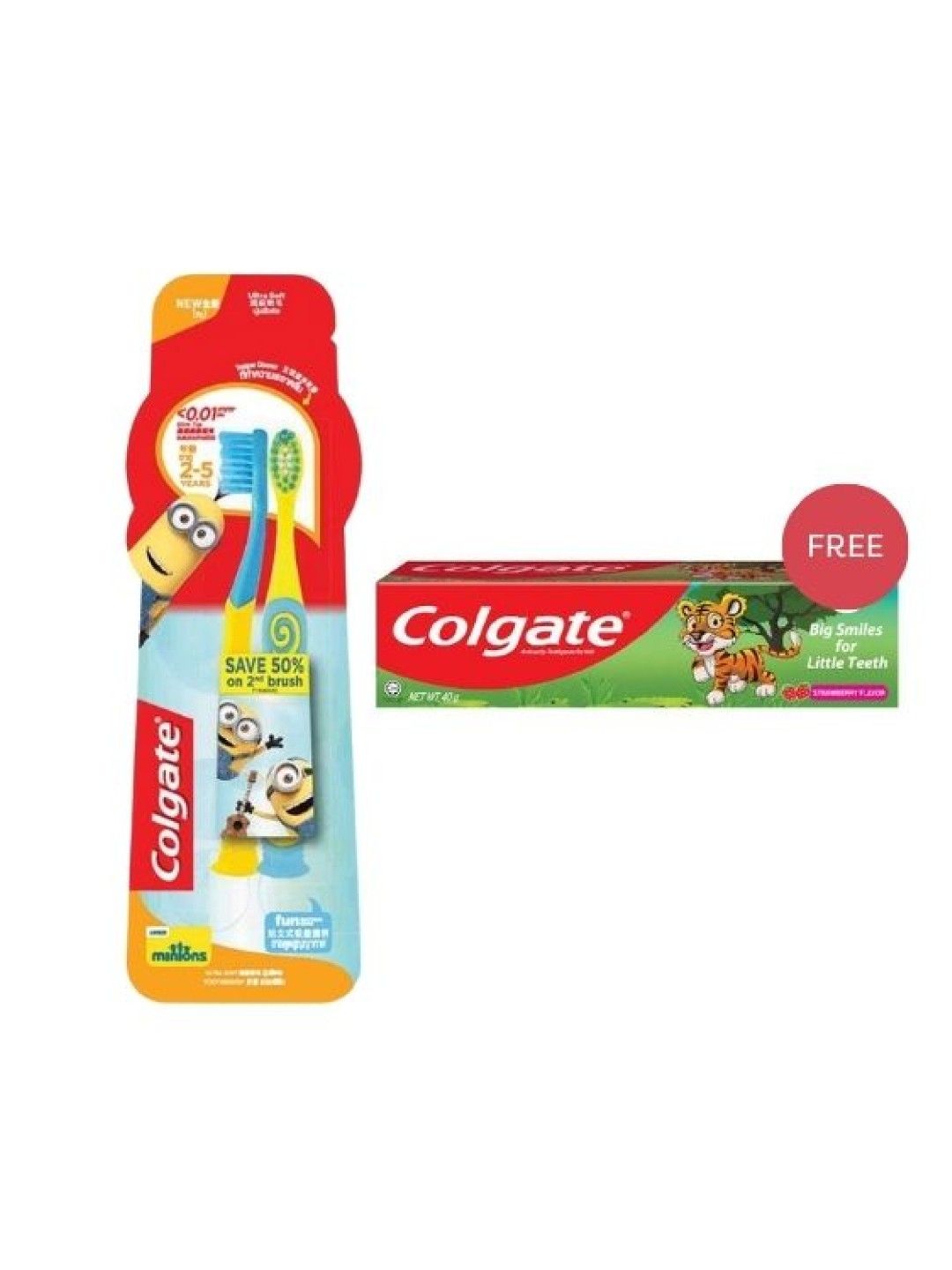 Colgate Minions Junior Toothbrush Twin Pack With F | Edamama